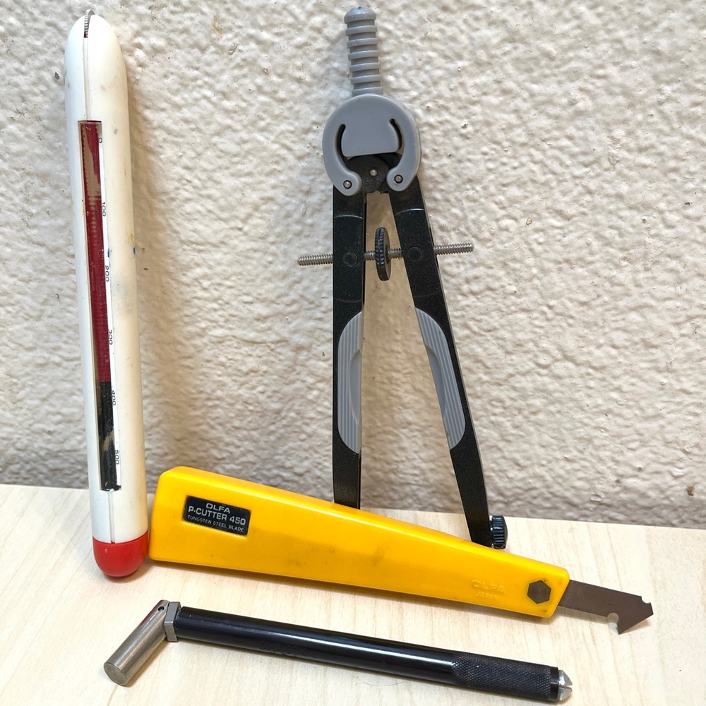 Set of Drafting Tools. Compass, cutter & Distance. 4 tool Set. EUC.